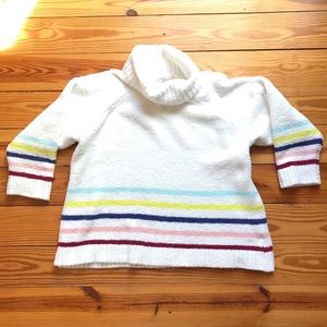 Philosophy Cream Striped Plush Turtleneck Sweater, EUC, 3X